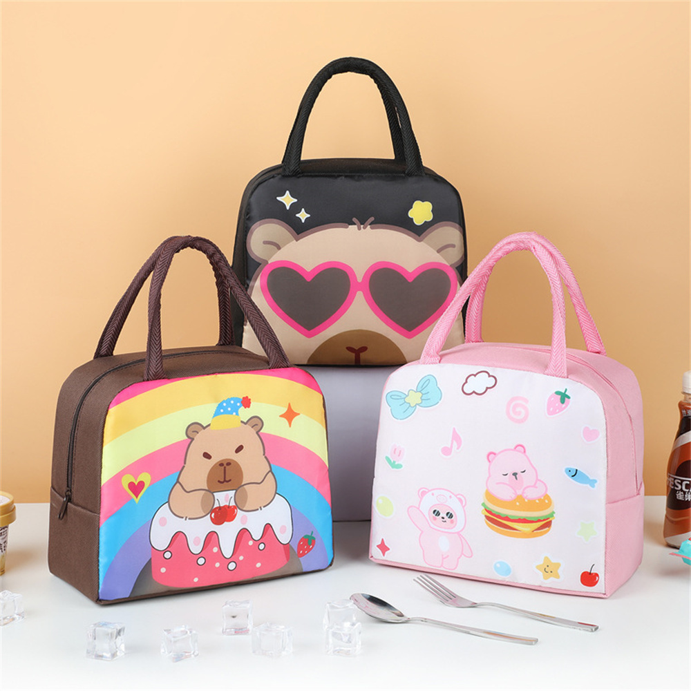 Cartoon Capybara Lunch Bag Ins - Tote Bag Sublimation 评论和价格