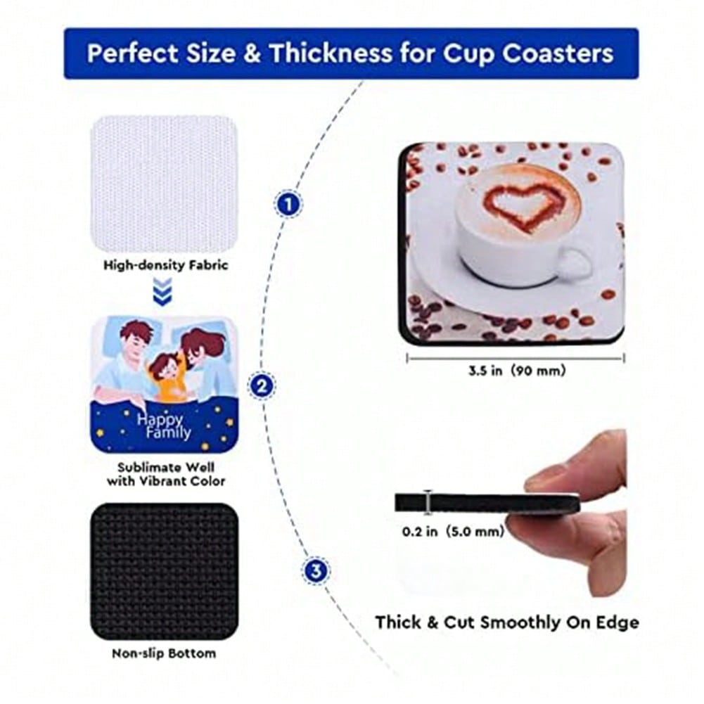 1PCS Square Sublimation Blanks - Coaster Sublimation Blank 评论和价格
