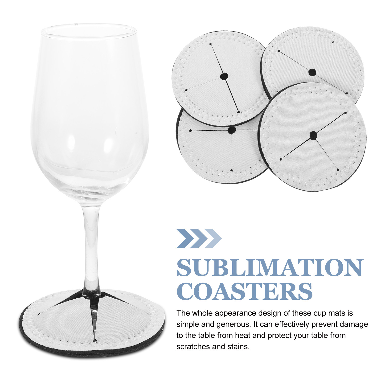 4Pcs DIY Wine Cup Coasters Hea - Coaster Sublimation Blank 评论和价格