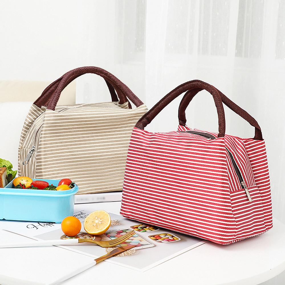 Striped Insulated Lunch Bag Po - Tote Bag Sublimation 评论和价格