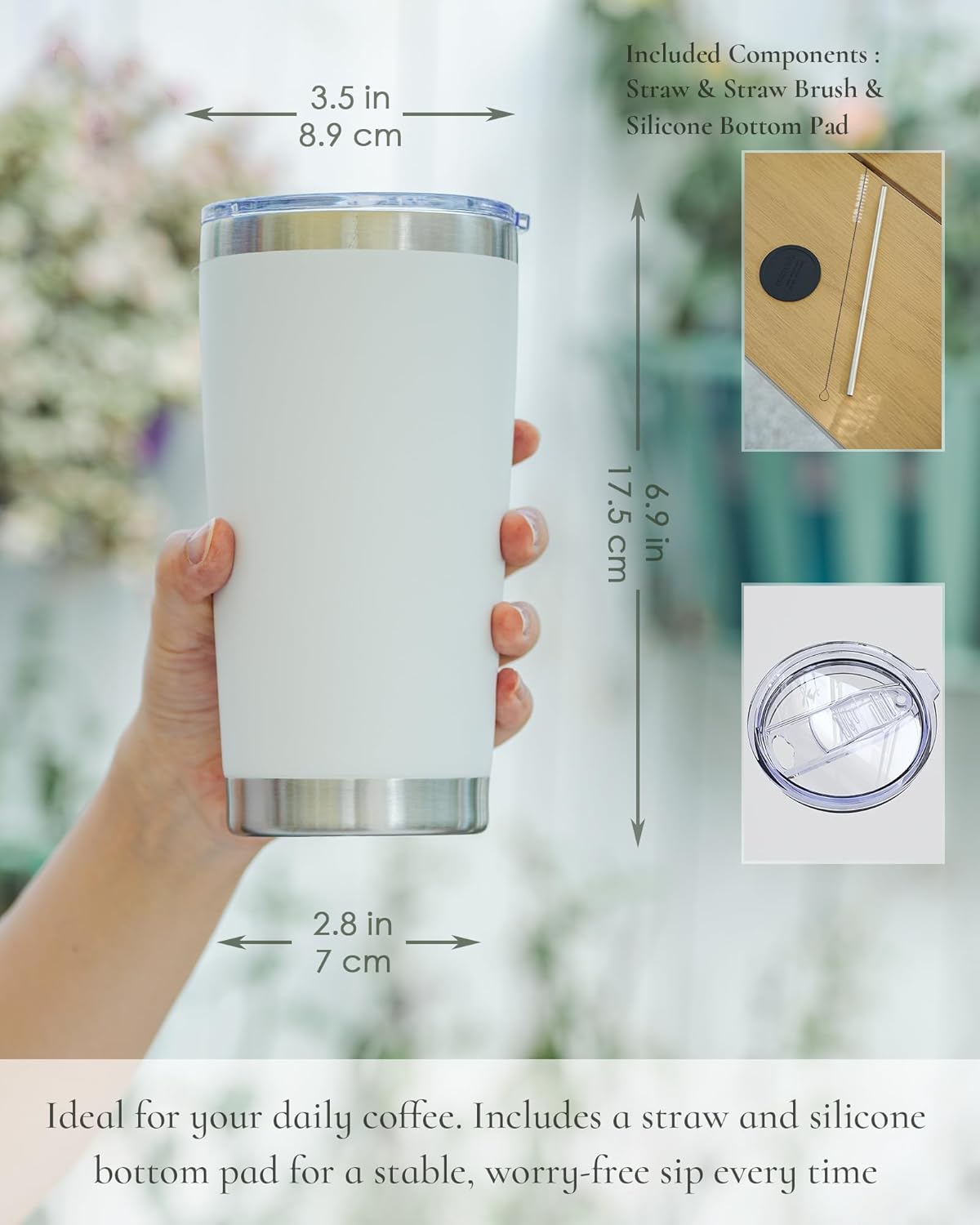 20oz Leakproof Travel Coffee T - Tumbler 20Oz White 评论和价格