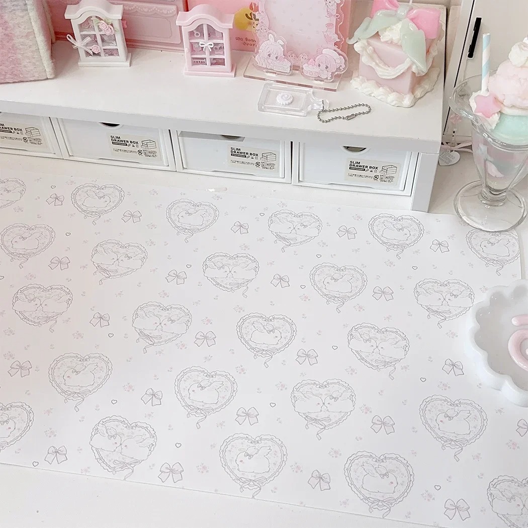 Kawaii Pink Rabbit Leather Des - Mouse Pad Blank Sublimation 评论和价格