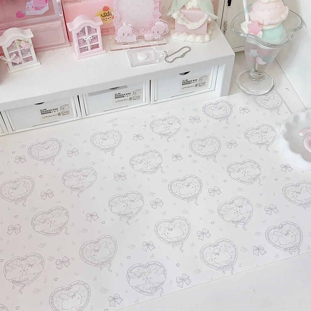 Kawaii Pink Rabbit Leather Des - Mouse Pad Blank Sublimation 评论和价格