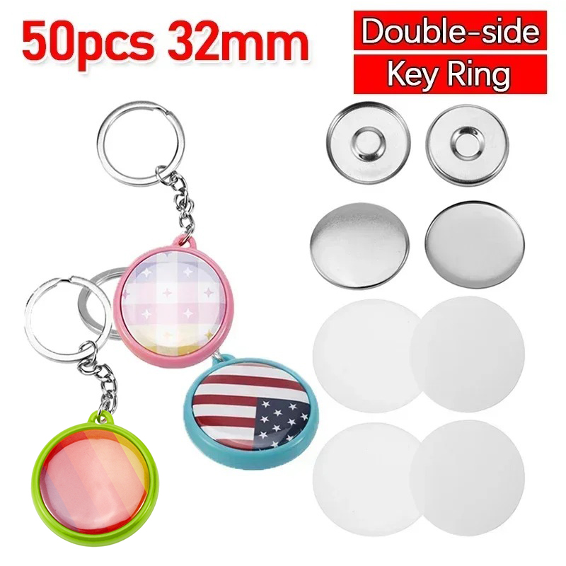 50pcs/Set 25mm 32mm 37mm Doubl - Button Badge Blank 评论和价格