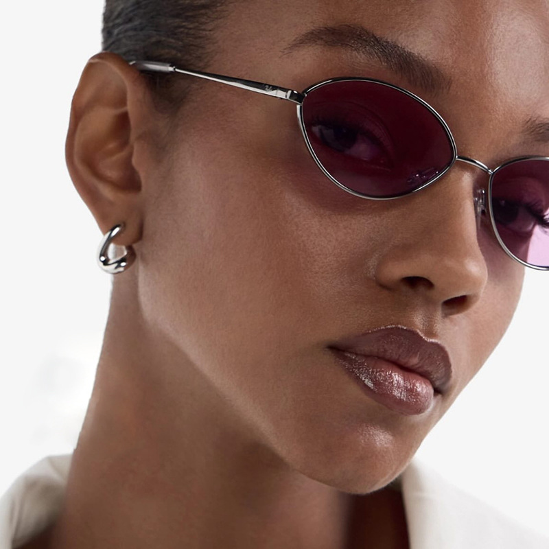 Retro Cat eye Woman Sunglasses - Metal Photo Panel 评论和价格